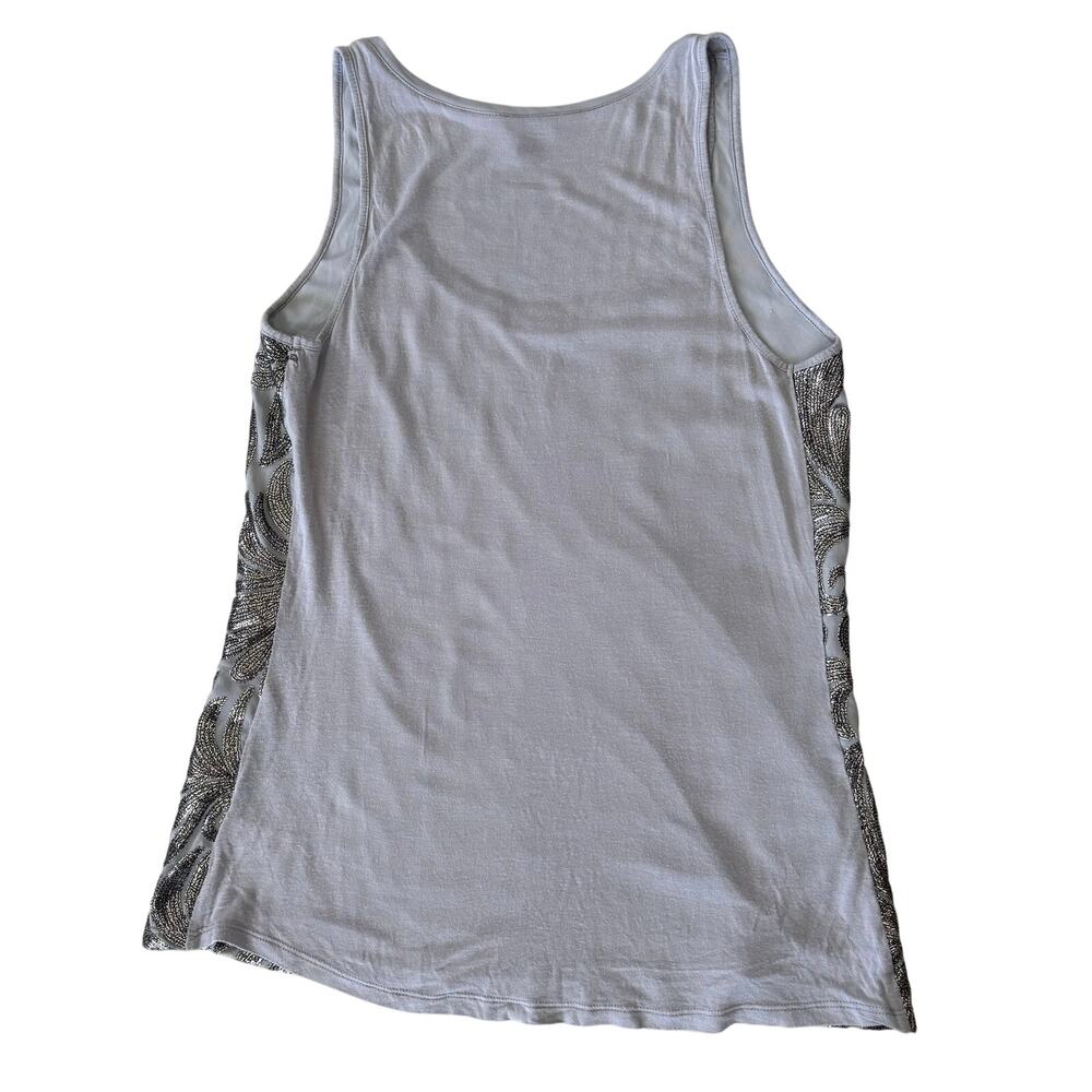Express Silver Sequin Swirl Tank Top Y2K Glam Metallic Party Indie M Gray - Picture 7 of 7